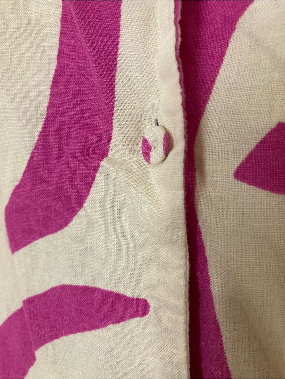 MNG Mango Linen Blend PJ Set Abstract Pink Wavy Stripe Pajama Loungewear XS 4 - Picture 6 of 11